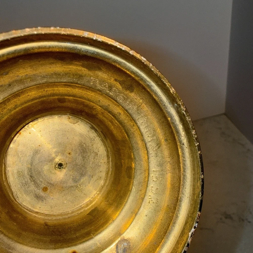 Vintage Solid Brass Pedestal Dish Compote Bowl Footed 5